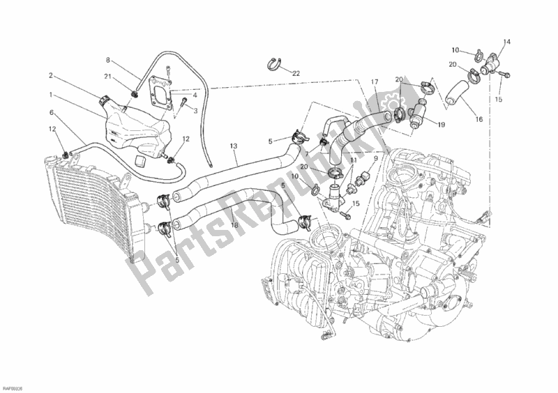 Alle onderdelen voor de Koelcircuit van de Ducati Superbike 848 EVO 2012